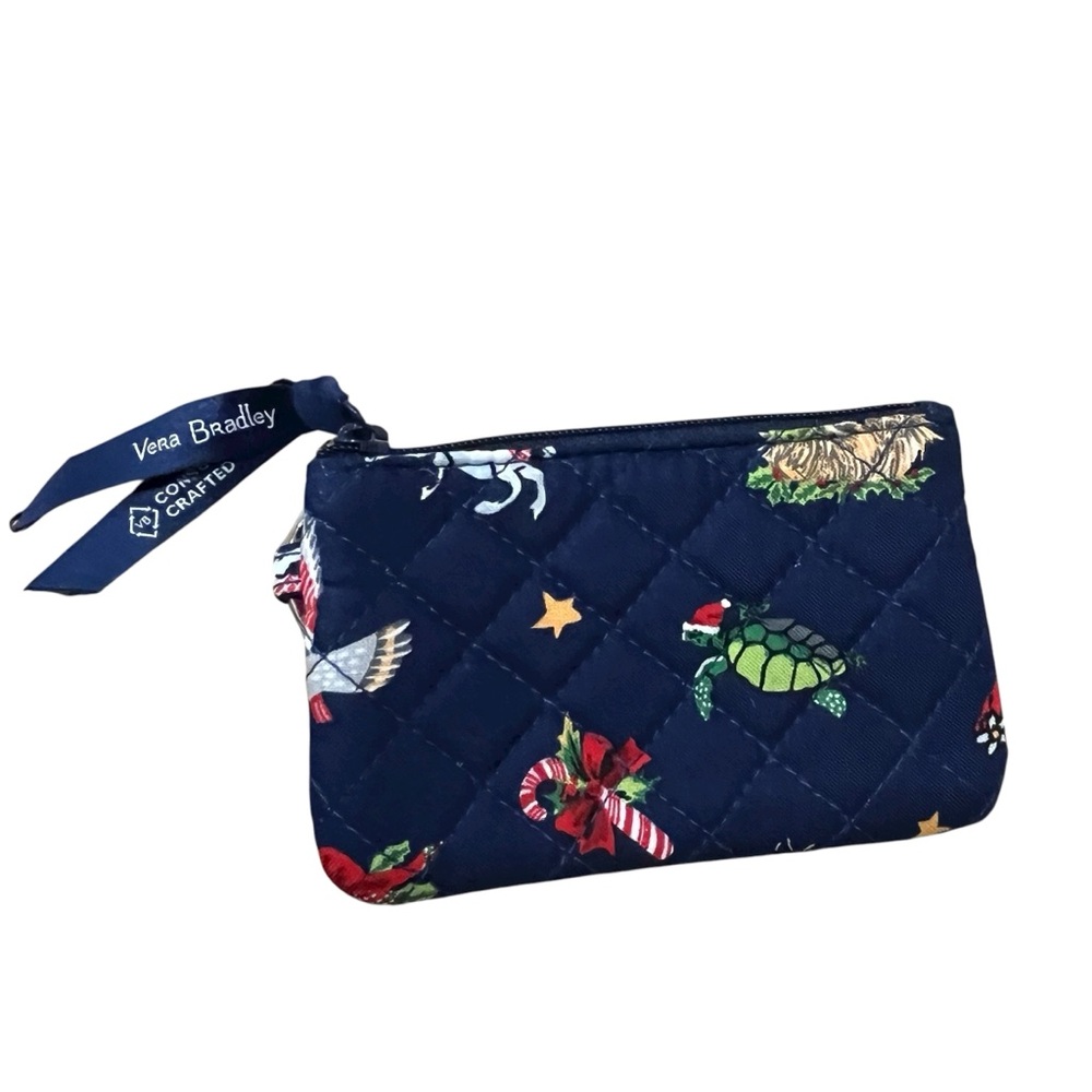 VERA BRADLEY Snow Globe Motifs Zip ID Case in Cotton‎ NEW